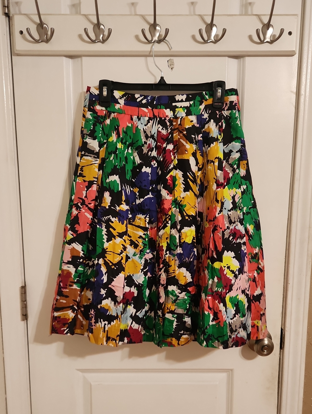Multicolored Abstract Circle Skirt - Vibrant Floral Brushstroke Print